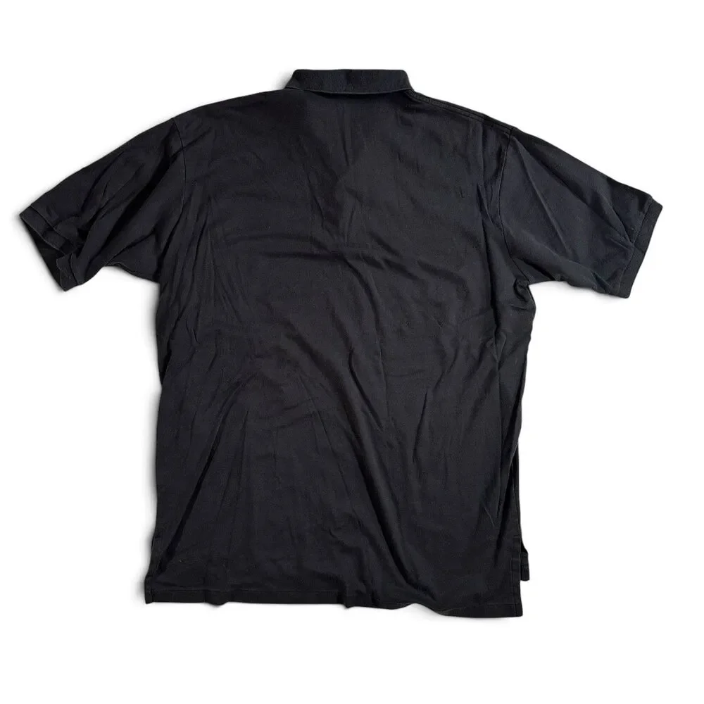 POLO Ralph Lauren Vintage Black Golf  Polo Shirt L 100% Cotton Embroidered Crest